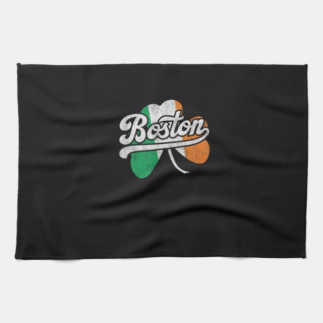 Boston Irish T-Shirt T-Shirt Kitchen Towel (Horizontal)