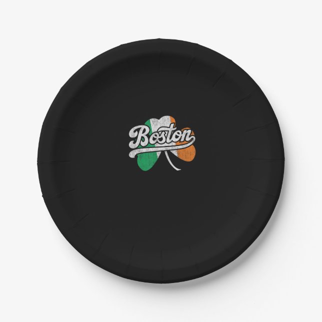 Boston Irish T-Shirt T-Shirt Paper Plates (Front)