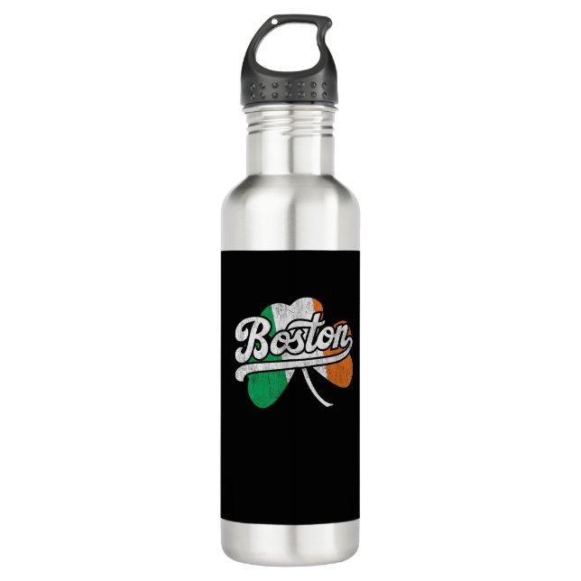 Boston Irish T-Shirt T-Shirt Stainless Steel Water Bottle (Front)