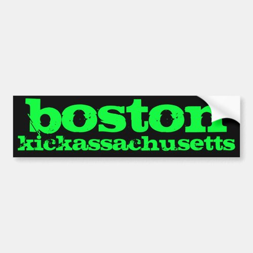 boston kickassachusetts bumper sticker