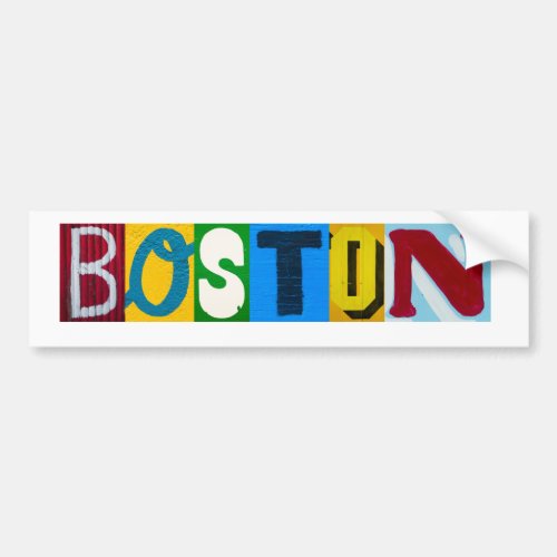 Boston Letters Bumper Sticker