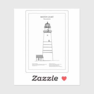 Boston Light Lighthouse - Massachusetts - BD Sticker