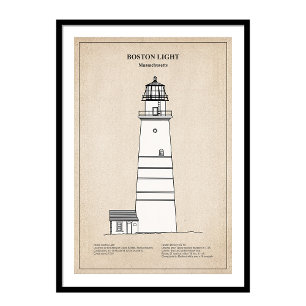 Boston Light Lighthouse - Massachusetts - SBD Photo Print