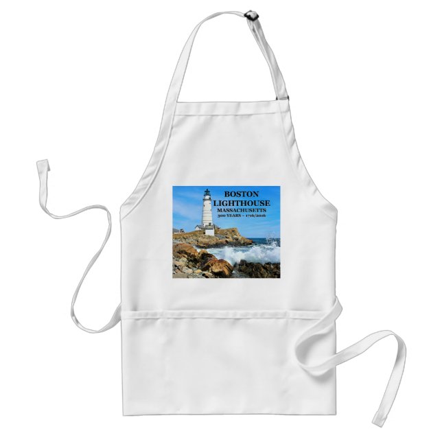 Boston Lighthouse, Massachusetts Adult Apron (Front)