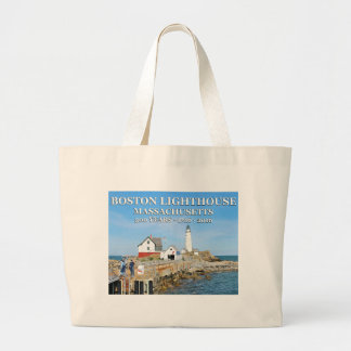 Boston Lighthouse, Massachusetts Large Tote Bag