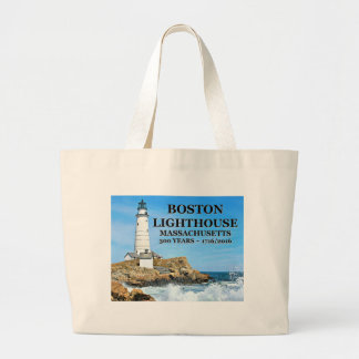Boston Lighthouse, Massachusetts Large Tote Bag