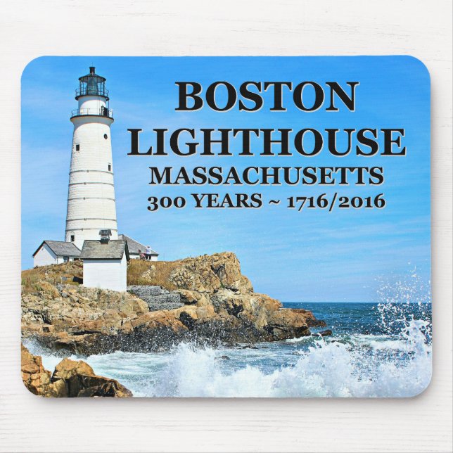 Boston Lighthouse, Massachusetts Mouse Pad (Front)