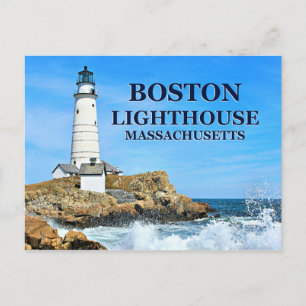 Boston Lighthouse, Massachusetts Postcard