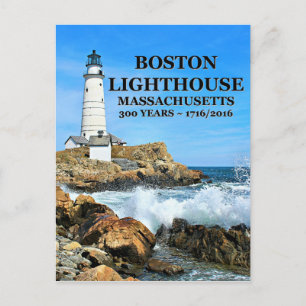 Boston Lighthouse, Massachusetts Postcard