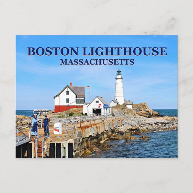 Boston Lighthouse, Massachusetts Postcard (Front)