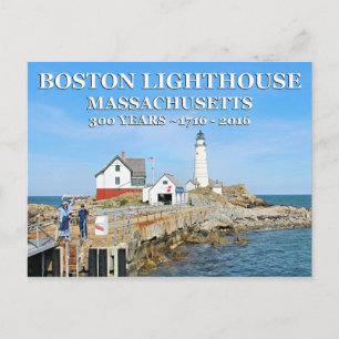 Boston Lighthouse, Massachusetts Postcard