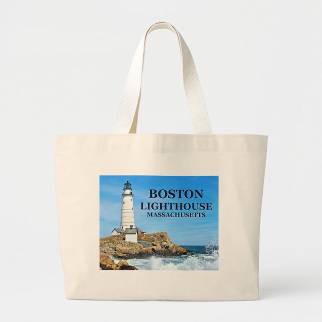 Boston Lighthouse, Massachusetts Tote Bag (Front)