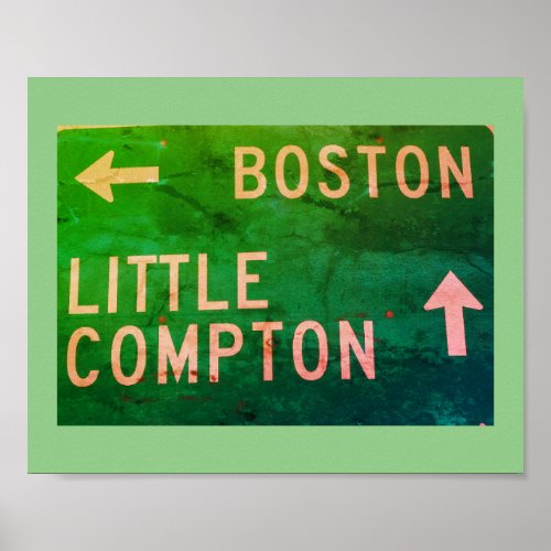 Boston Little Compton RI Sign Poster