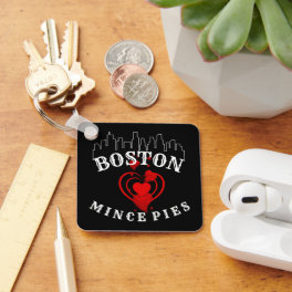 Boston Loves Mince Pies Cityscape Keychain