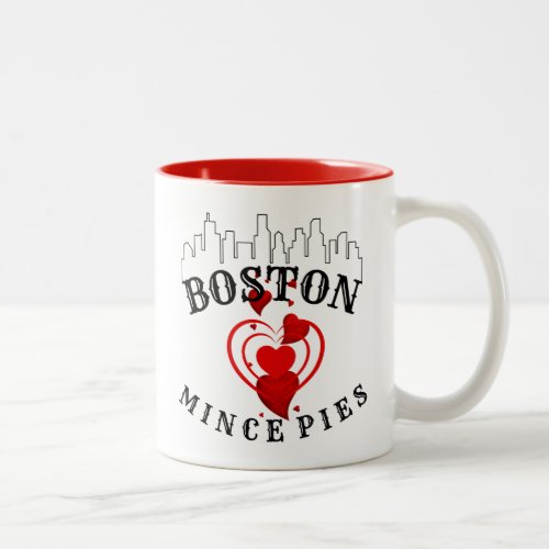 Boston Loves Mince Pies Cityscape Two_Tone Coffee Mug