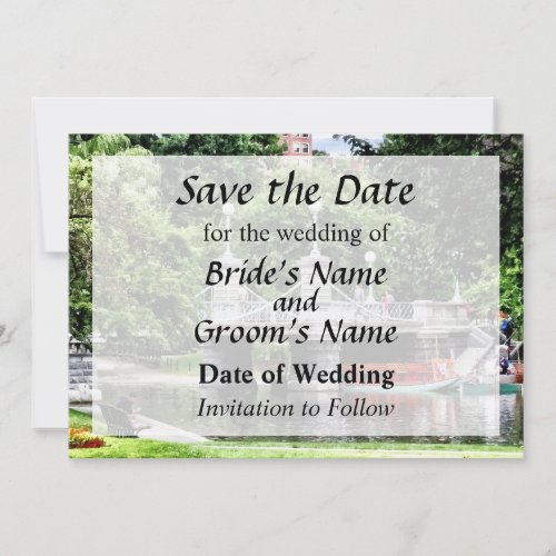 Boston MA _ Boston Public Garden Bridge Save The Date