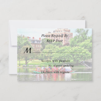 Boston MA - Boston Public Garden Wedding Supplies RSVP Card