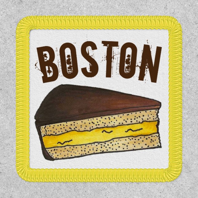 Boston MA Cream Pie Slice Foodie Massachusetts Patch (Front)