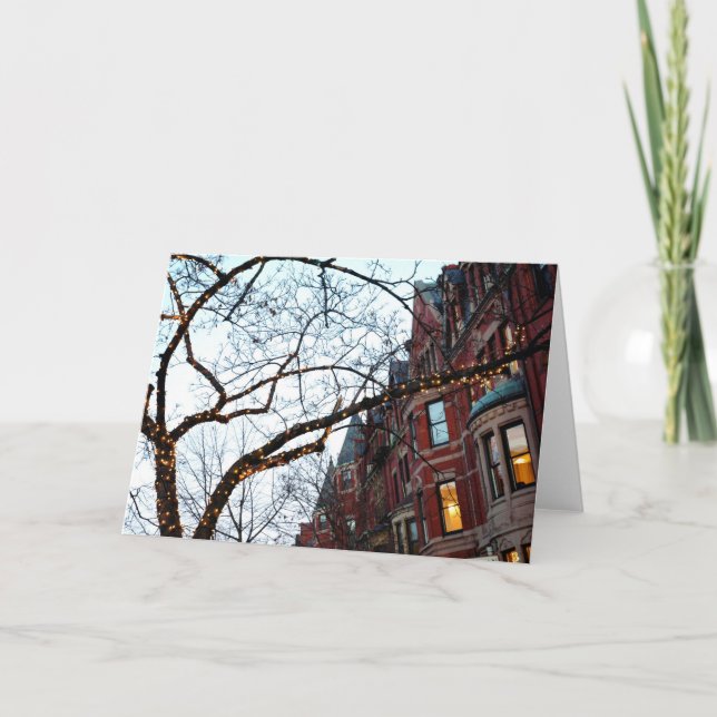 Boston MA during the holidays Holiday Card (Front)