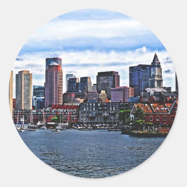 Boston MA - Inner Harbor Classic Round Sticker (Front)