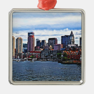 Boston MA - Inner Harbor Metal Ornament