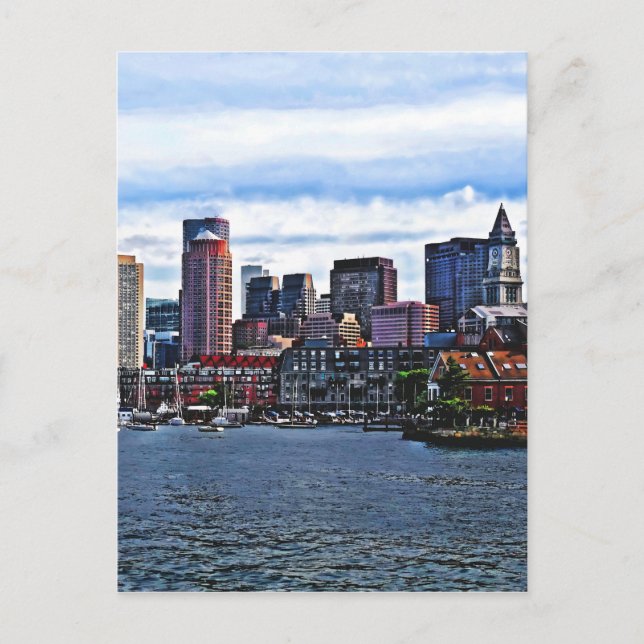 Boston MA - Inner Harbor Postcard (Front)
