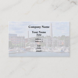 Boston MA - Marina With Bunker Hill Monument Business Card
