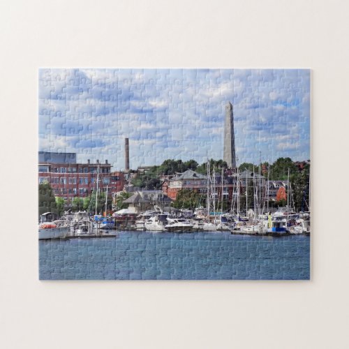 Boston MA _ Marina With Bunker Hill Monument Jigsaw Puzzle