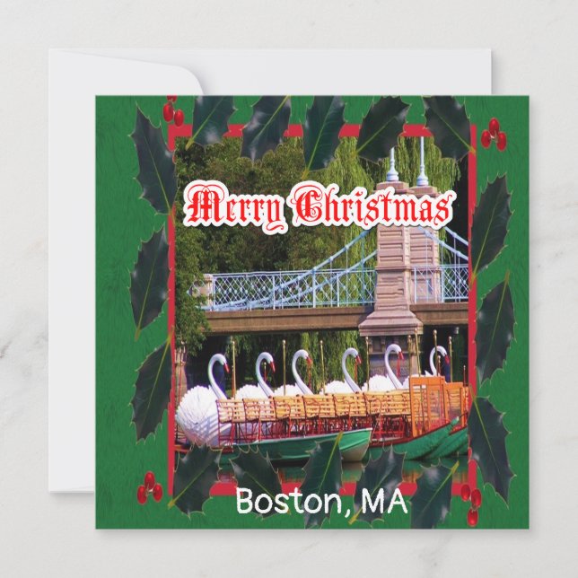 Boston, MA - Merry Christmas Card (Front)