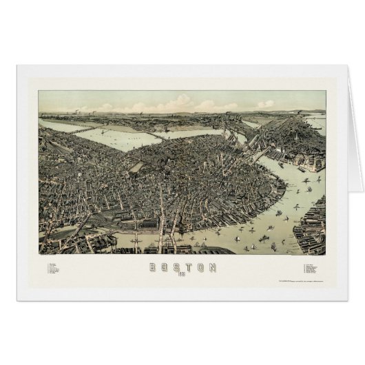 Boston, MA Panoramic Map - 1899 Cards (Front Horizontal)