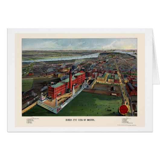 Boston, MA Panoramic Map - 1902 Cards (Front Horizontal)
