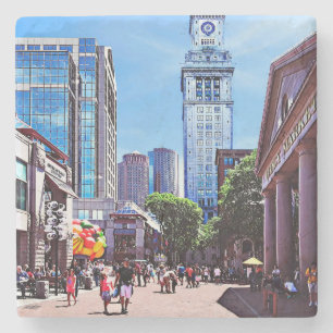 Boston MA - Quincy Market Stone Coaster