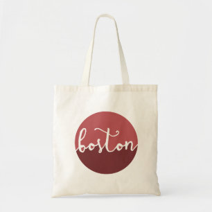 Boston, MA Rust Circle Ombre Tote Bag