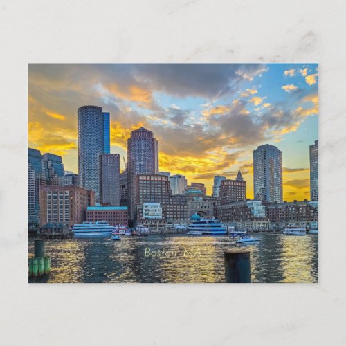 Boston MA skyline Postcard