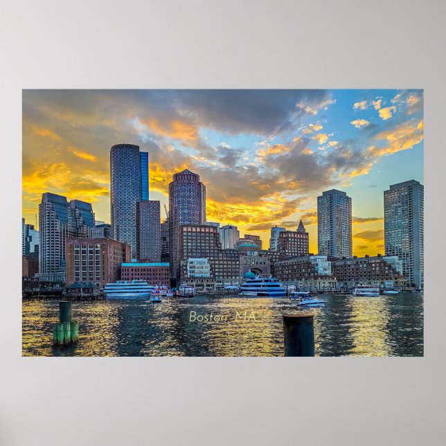 Boston, MA skyline Poster (Front)