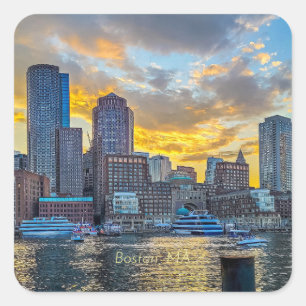Boston, MA skyline, Square Sticker