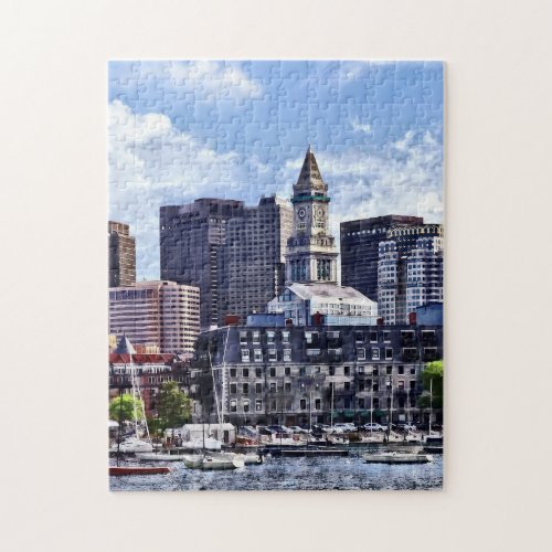 Boston MA _ Skyline With Custom House Tower Jigsaw Puzzle