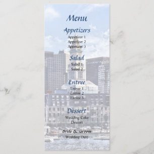 Boston MA Skyline With Custom House Tower Menu