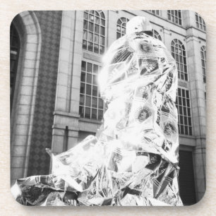 Boston, MA USA, Runner in Foil Boston Marathon Drink Coaster