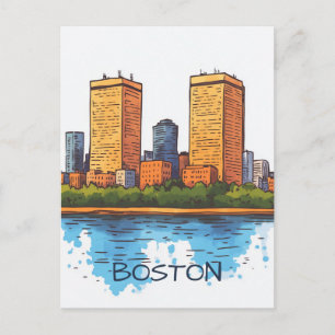 Boston MA USA Travel Postcard