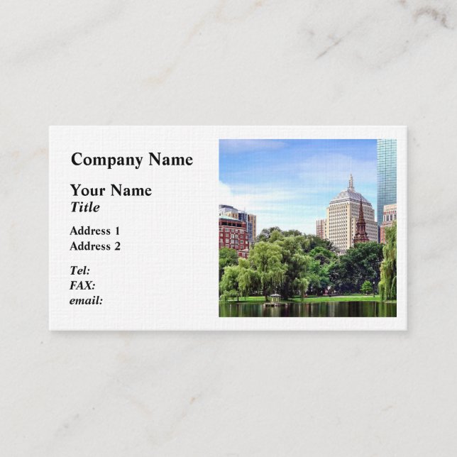 Boston MA - View From Boston Public Garden Business Card (Front)