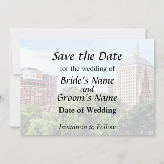 Boston MA - View From Boston Public Garden Save The Date