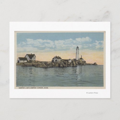 Boston MABoston Lighthouse at Boston Harbor Postcard
