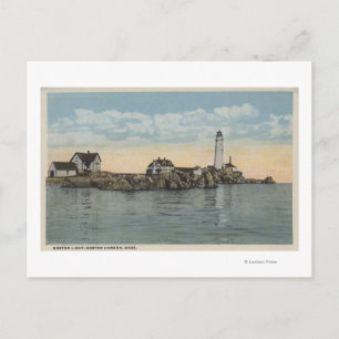 Boston, MABoston Lighthouse at Boston Harbor Postcard
