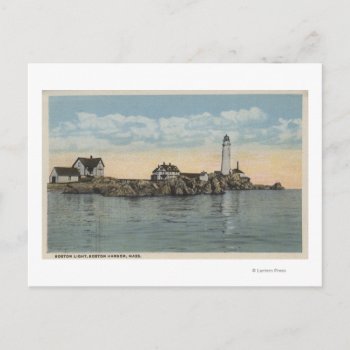 Boston  Maboston Lighthouse At Boston Harbor Postcard by LanternPress at Zazzle