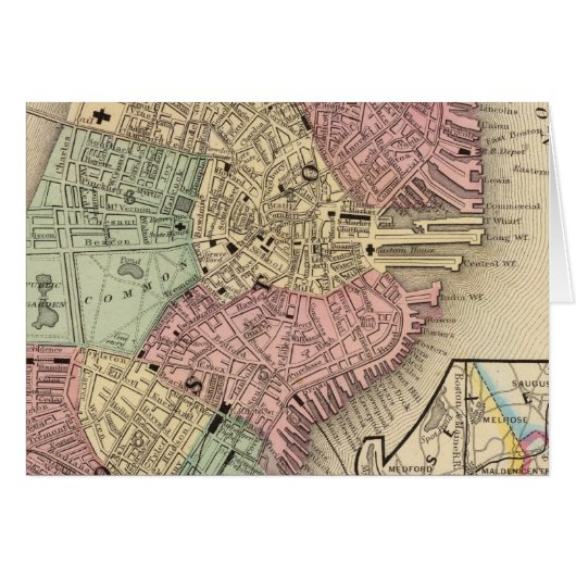 Boston Map by Mitchell Cards (Front Horizontal)