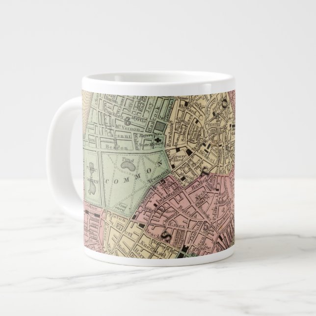 Boston Map by Mitchell Giant Coffee Mug (Front Left)