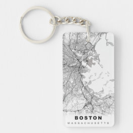 Boston Map Keychain