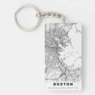 Boston Map Keychain