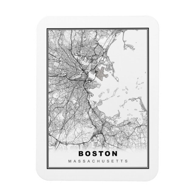 Boston Map Magnet (Vertical)